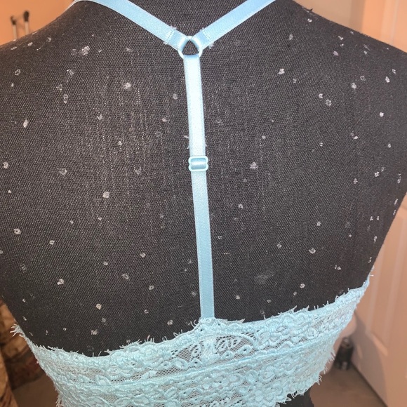 Aerie Teal Lace Padded Triangle Bralette - Picture 2 of 2